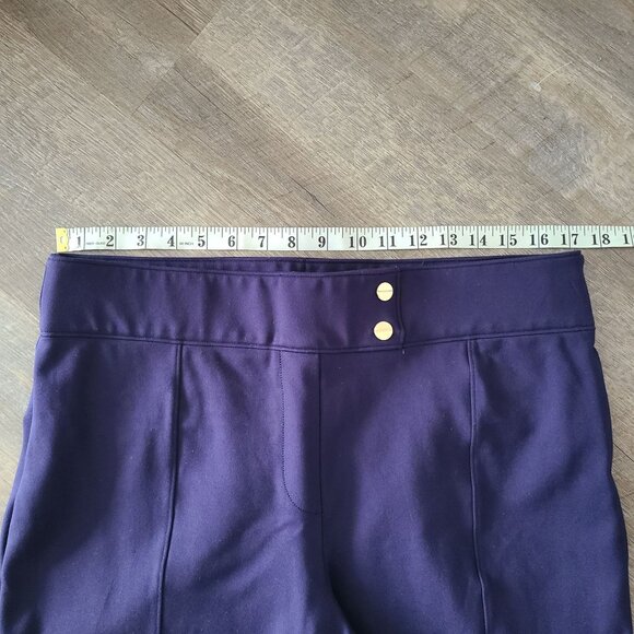 Spanx Womens 1X Navy Blue Stretch Cropped Trousers Faux Button Detail - Picture 12 of 12